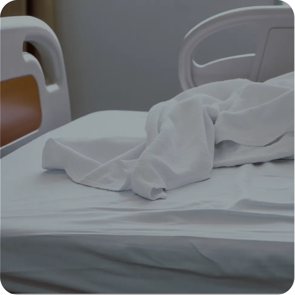 linens on a medical bed